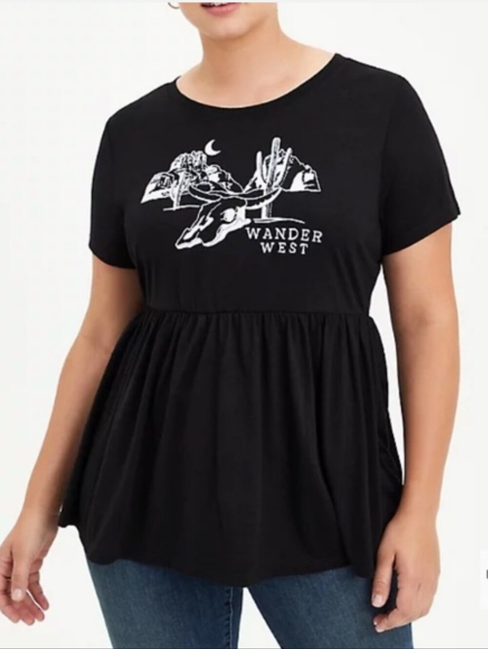 Torrid Babydoll T-shirt Western Motif Wander West